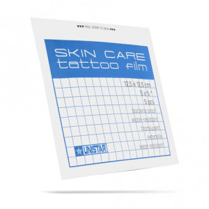 Пленка для ухода за тату UniStar SKIN CARE TATTOO FILM 12,5 х 12,5 м (5 листов)