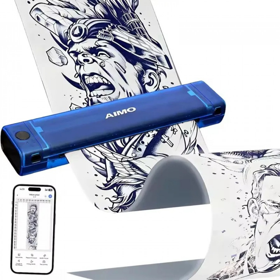 Беспроводной трансферный тату принтер Aimo Blue T08F Blue